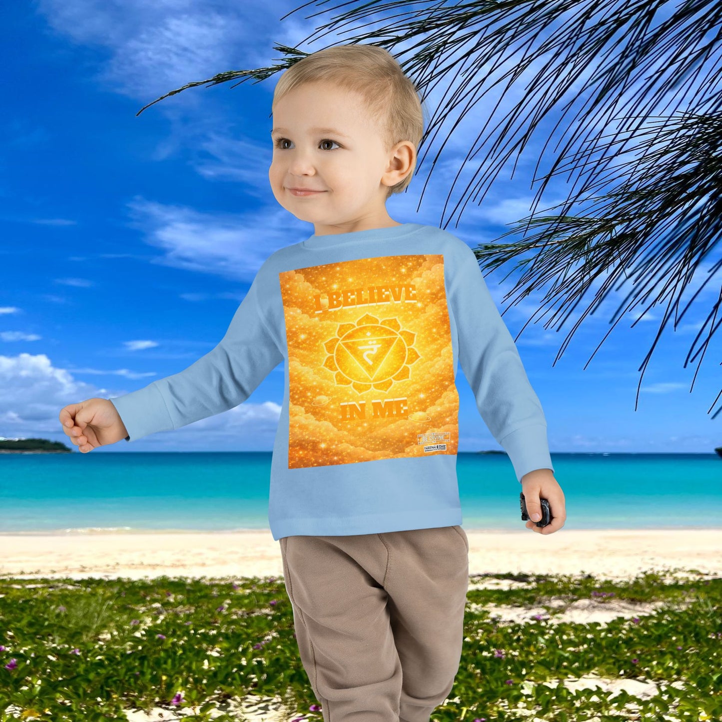 BE DIVINE™ Solar Plexus Toddler Long Sleeve Tee | Confidence & Empowerment Chakra Shirt