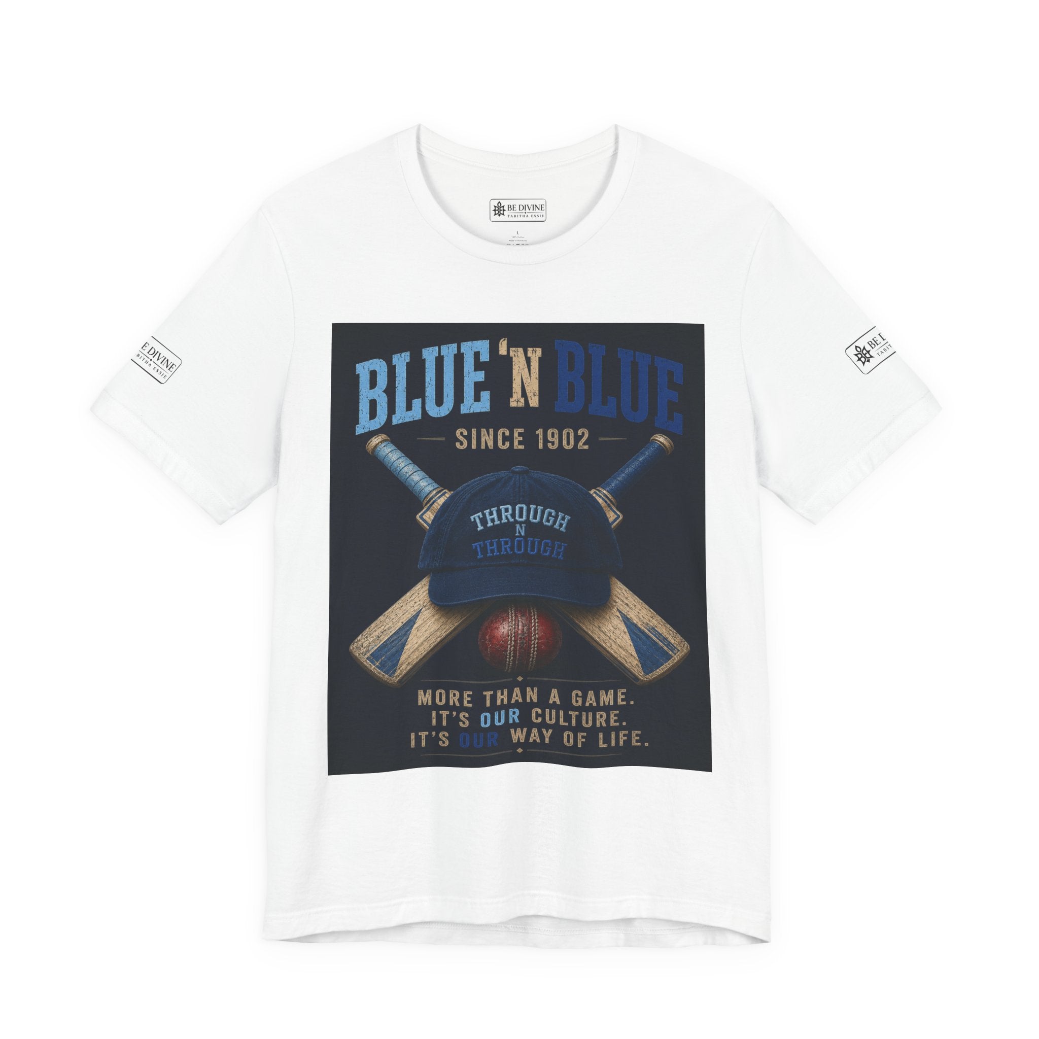BE DIVINE™ Blue 'N Blue Since 1902 – Through 'N Through Heritage Tee