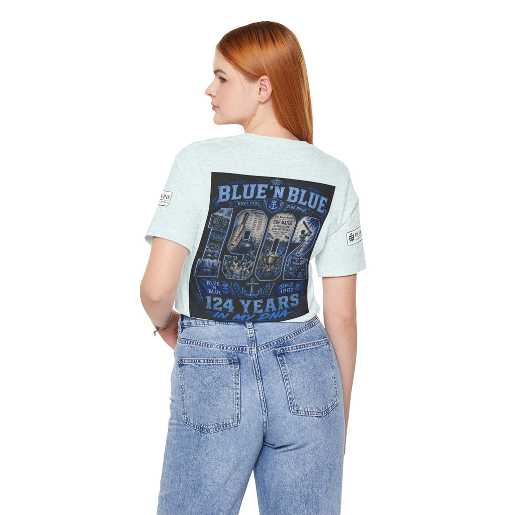 BE DIVINE™ Blue 'N Blue Cricket Greats Heritage Tee – Front & Back Collector Edition
