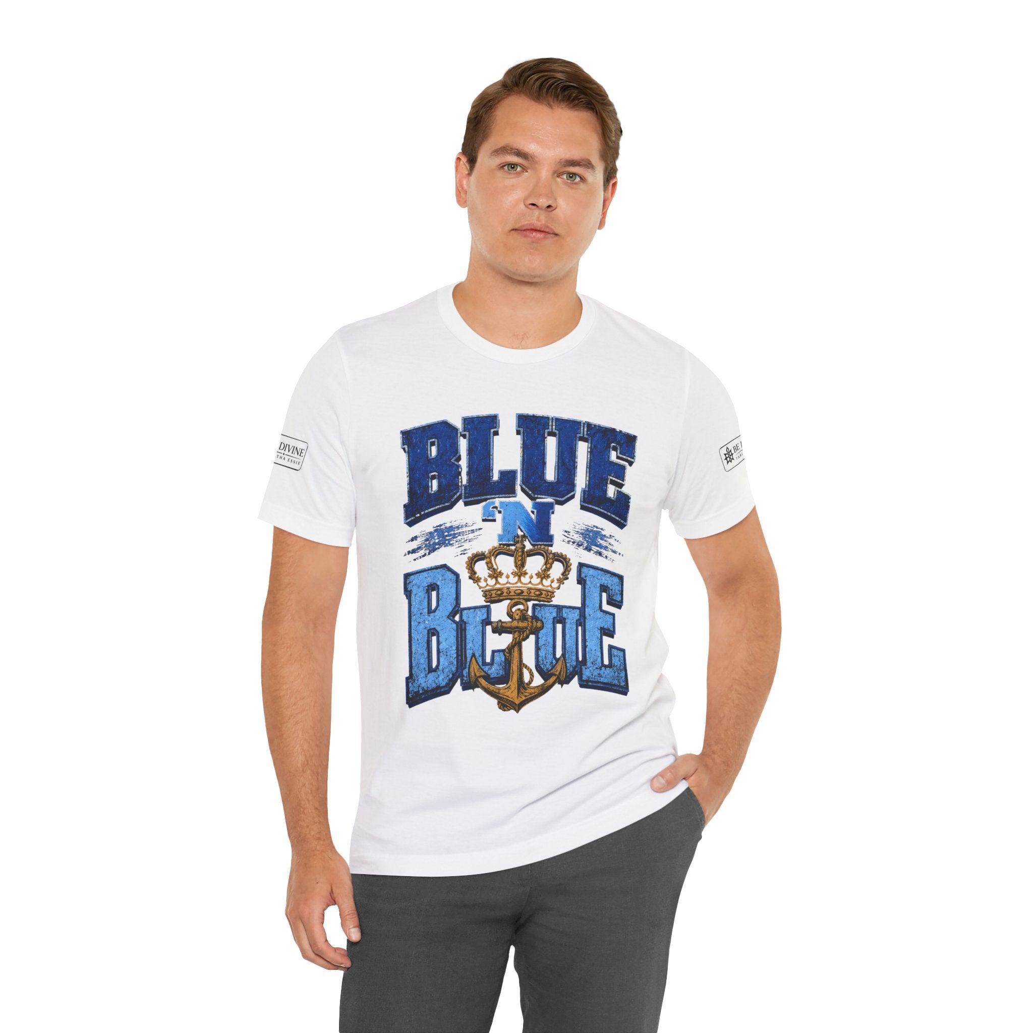 BE DIVINE™ BLUE 'N BLUE T-Shirt – Crown 'N Anchor Edition