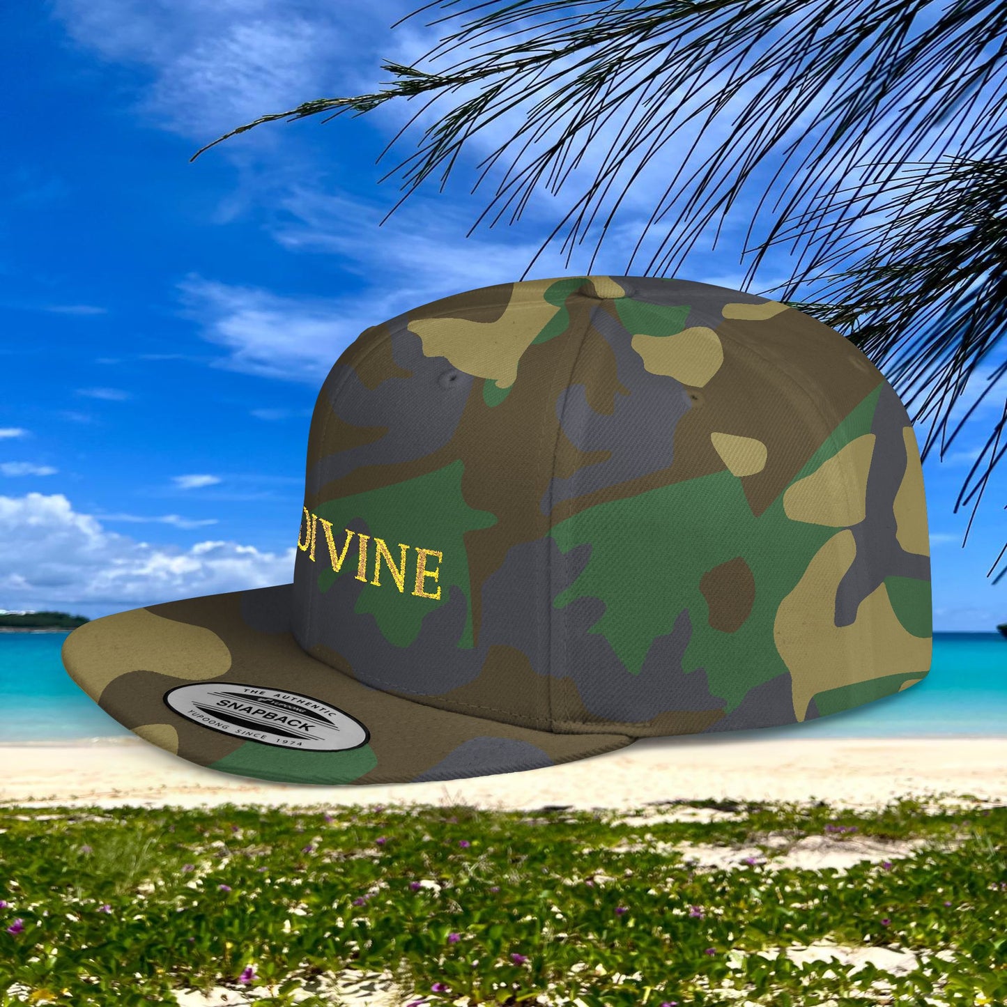 BE DIVINE™ Premium Snapback Cap – Embroidered Gold