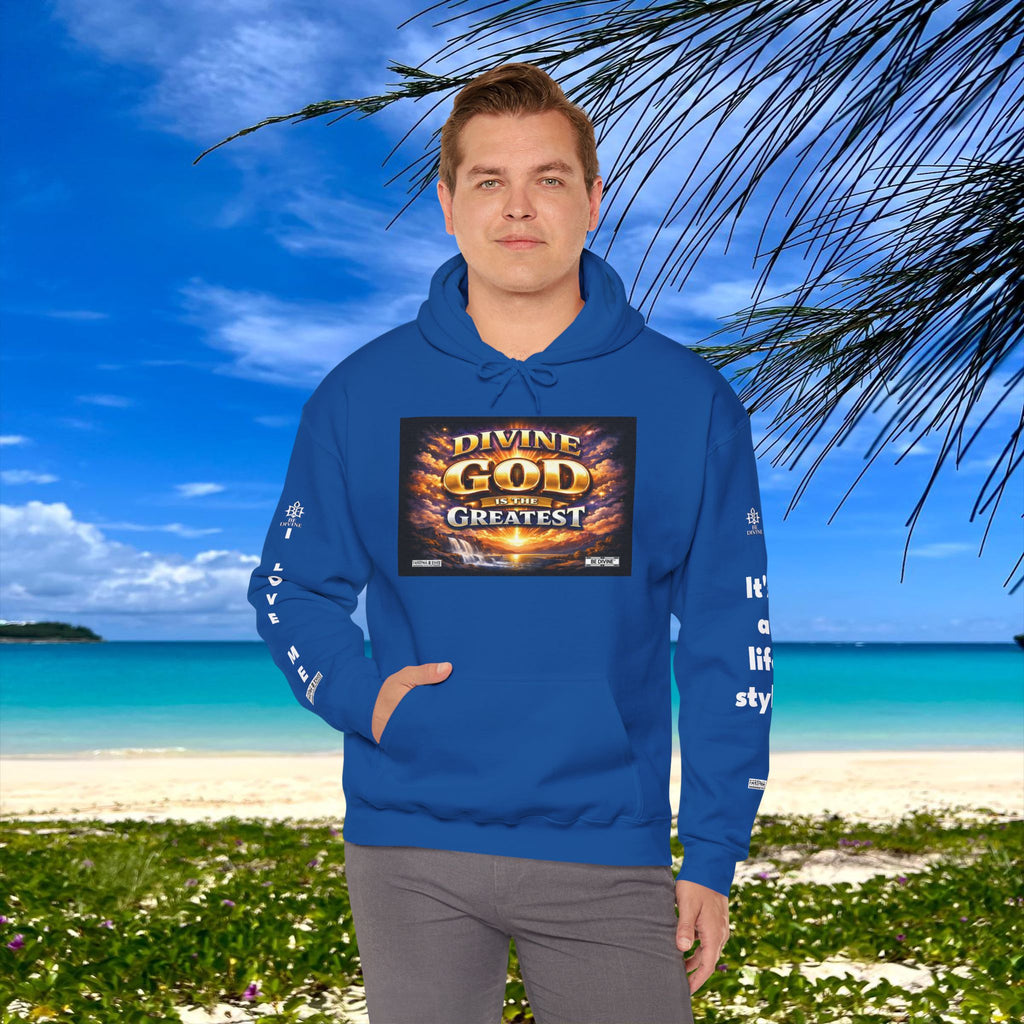 BE DIVINE™ Unisex Heavy Blend Hoodie – Divine God Is the Greatest Faith Statement Sweatshirt