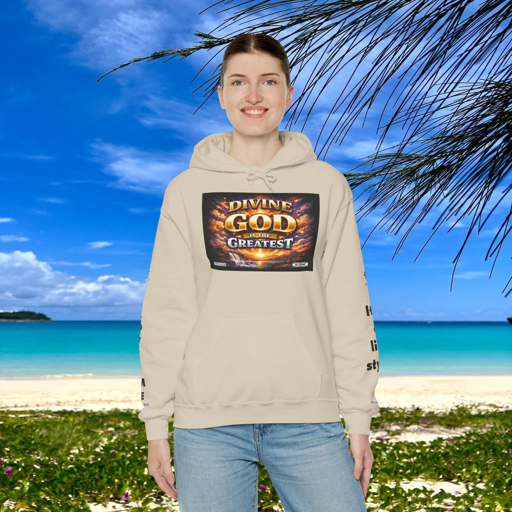 BE DIVINE™ Unisex Heavy Blend Hoodie – Divine God Is the Greatest Faith Statement Sweatshirt