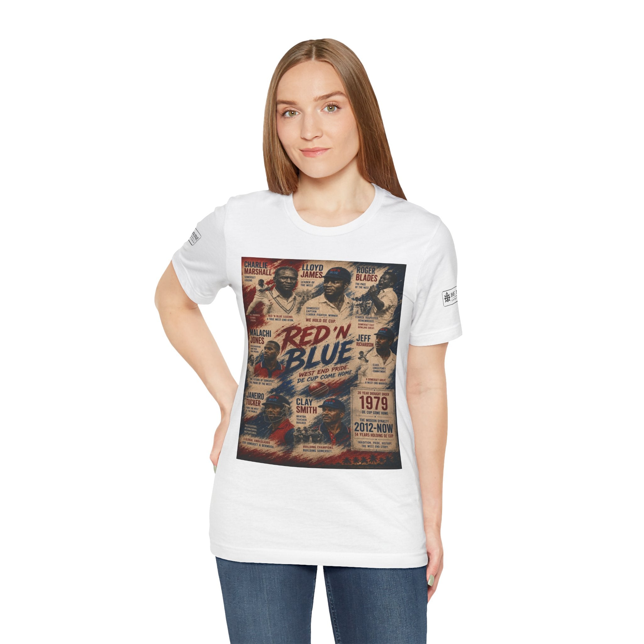 BE DIVINE™ Red ’N Blue Cricket Greats Tee