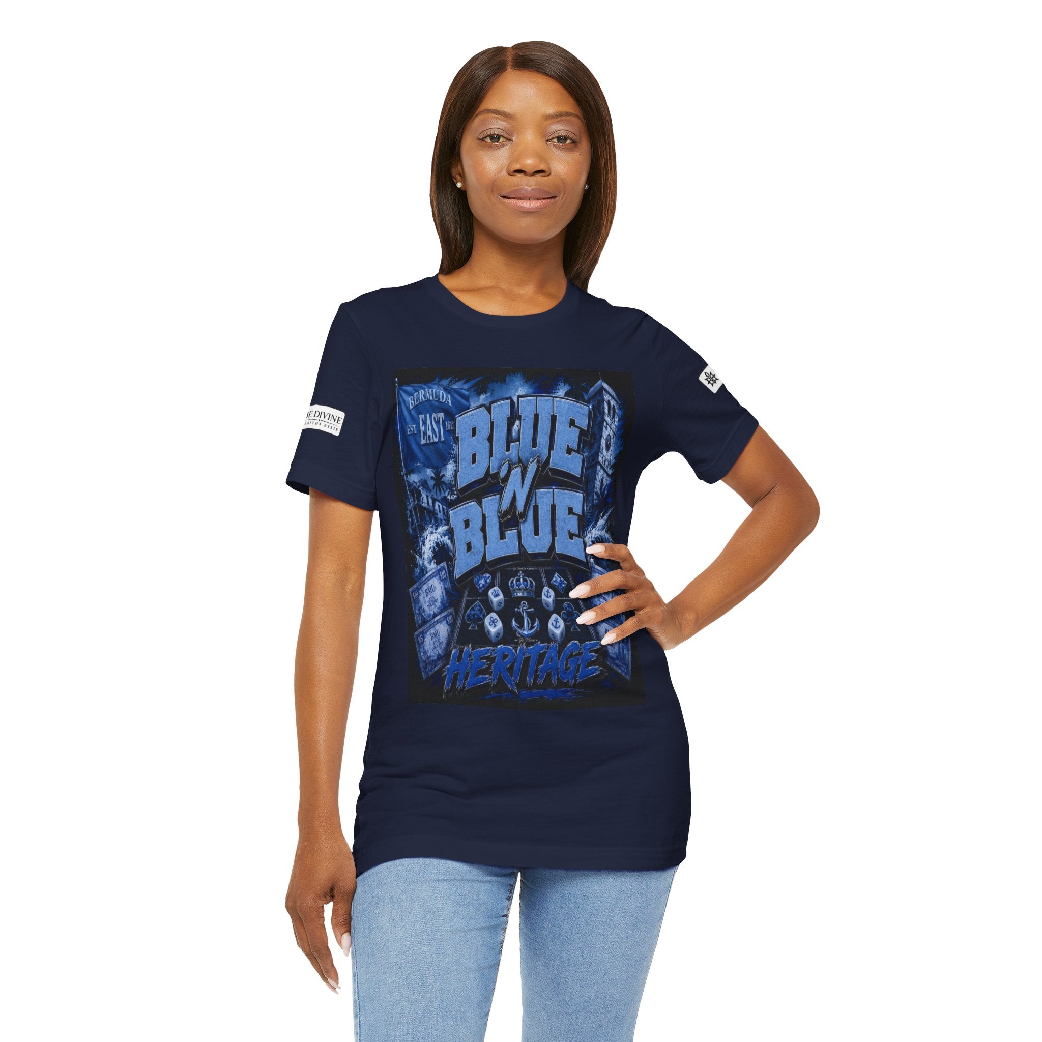 BE DIVINE™ Blue 'N Blue Heritage – I'm Here For Crown & Anchor Tee