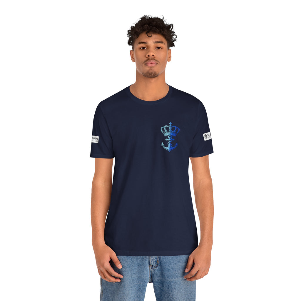 BE DIVINE™ Premium Minimal Crown 'N Anchor Tee – Blue 'N Blue Edition