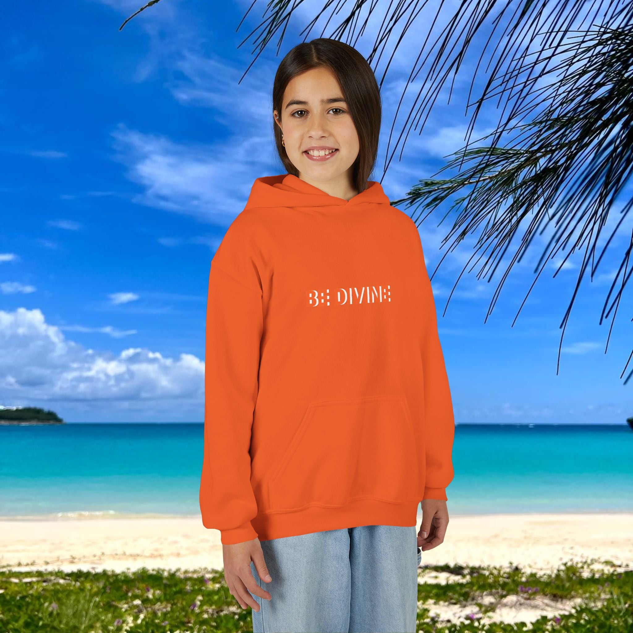 BE DIVINE™ Youth Hoodie – Gender Neutral, Soft Cotton, Inspirational Print (Youth S–XL)