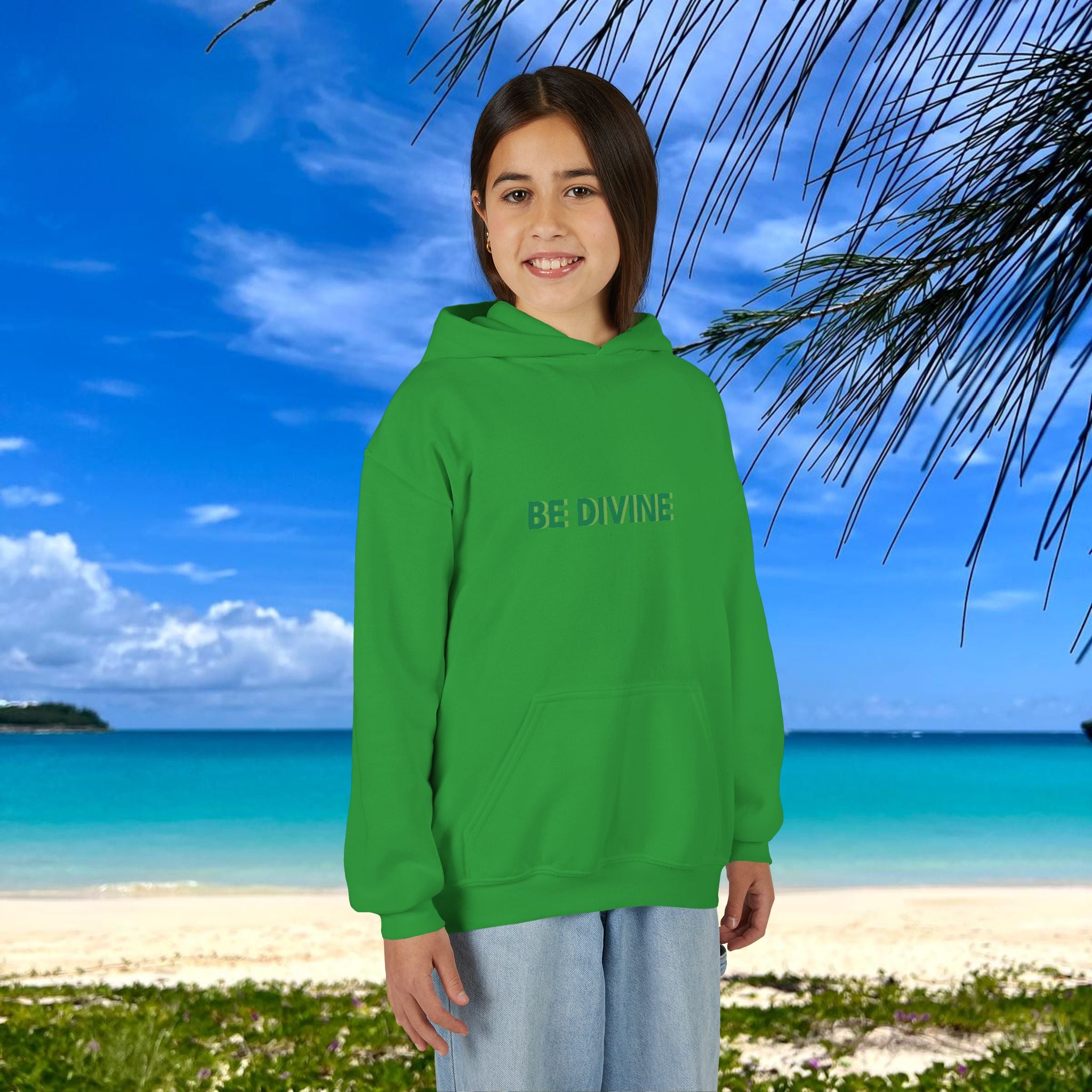 BE DIVINE™ Youth Hoodie – Gender Neutral, Soft Cotton, Inspirational Print (Youth S–XL)