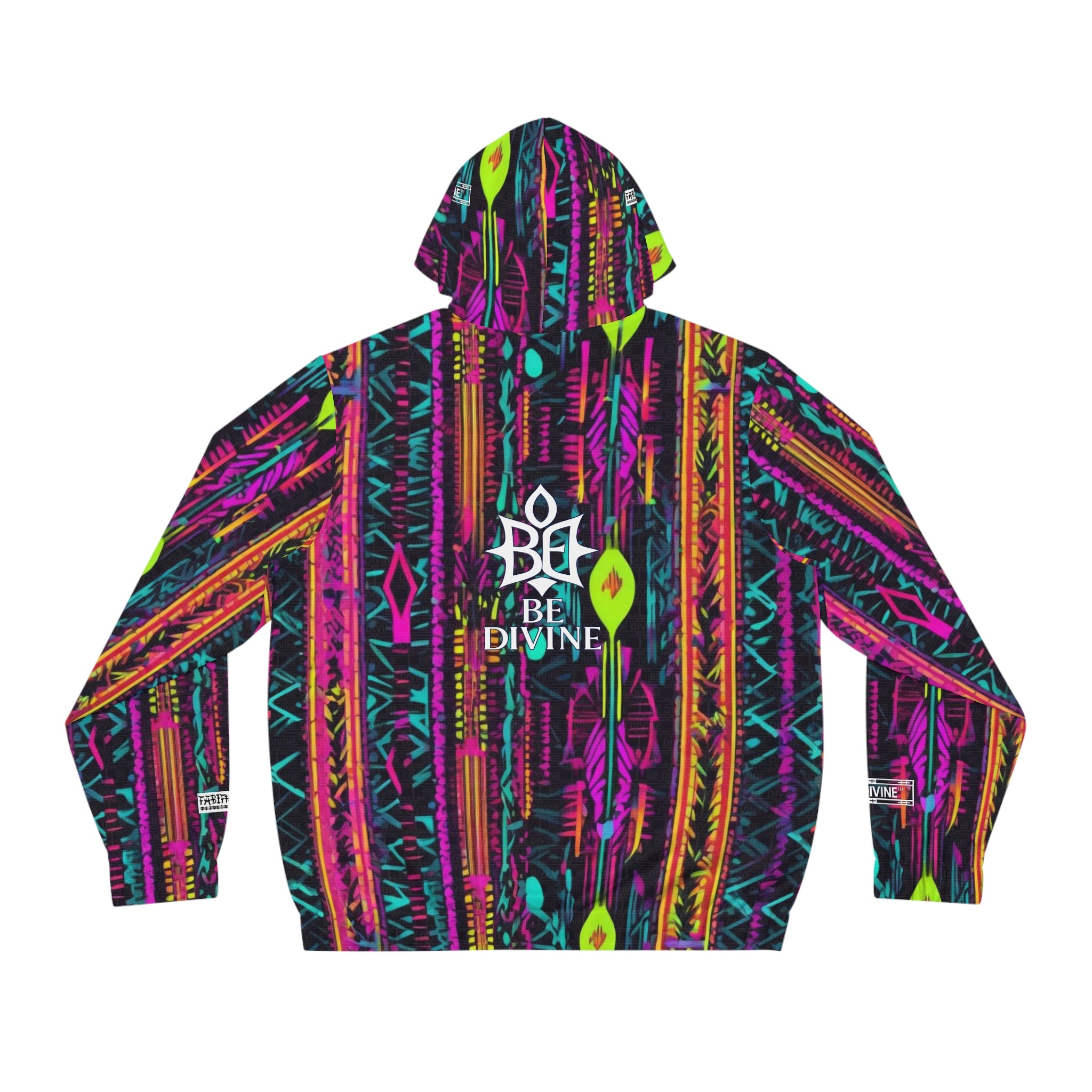 BE DIVINE™ Abstract Neon Pattern - Unisex Designer Print Zip Up Hoodie | Statement Streetwear by Tabitha Essie