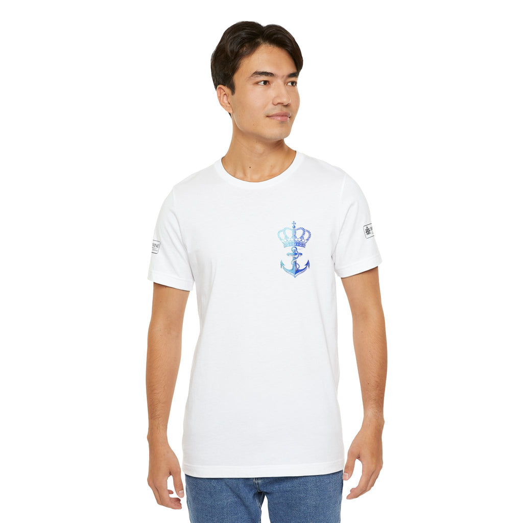 BE DIVINE™ Premium Minimal Crown 'N Anchor Tee – Blue 'N Blue Edition