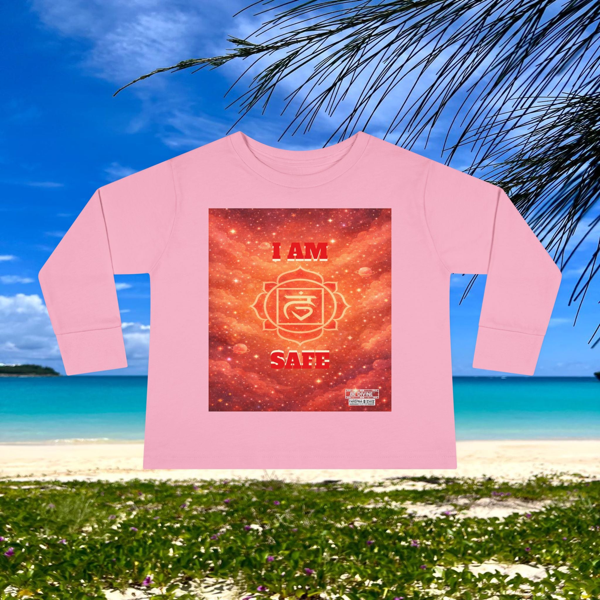 BE DIVINE™ Root Chakra Toddler Long Sleeve Tee | Safety & Security Affirmation Shirt