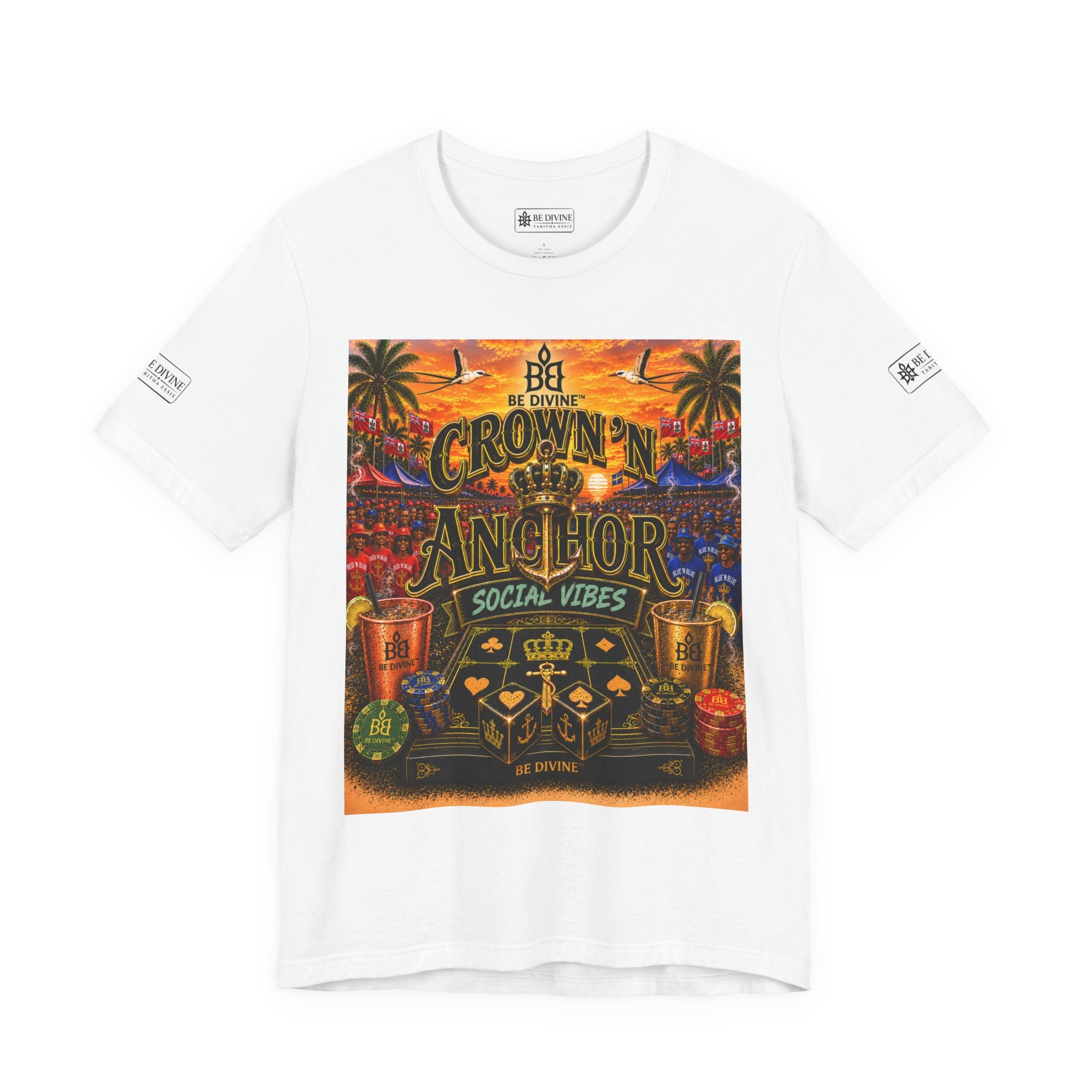 BE DIVINE™ Cup Match Social Vibes Tee – Crown 'N Anchor Edition