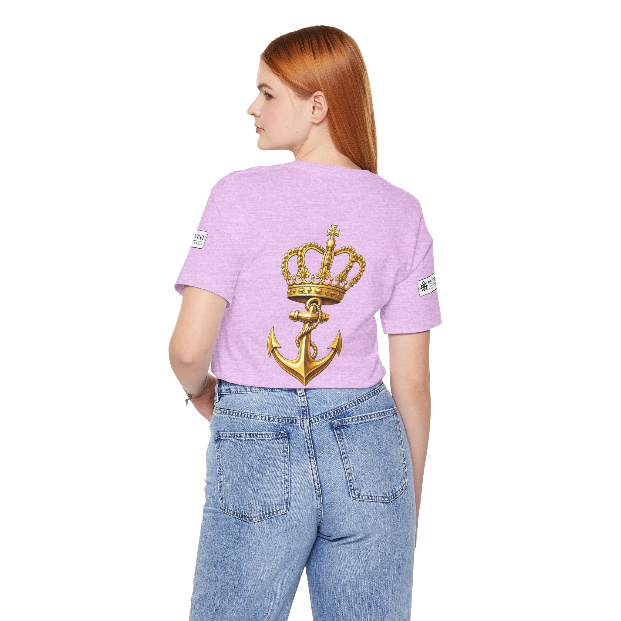 BE DIVINE™ Premium Minimal Crown 'N Anchor Tee – Black & Gold Edition