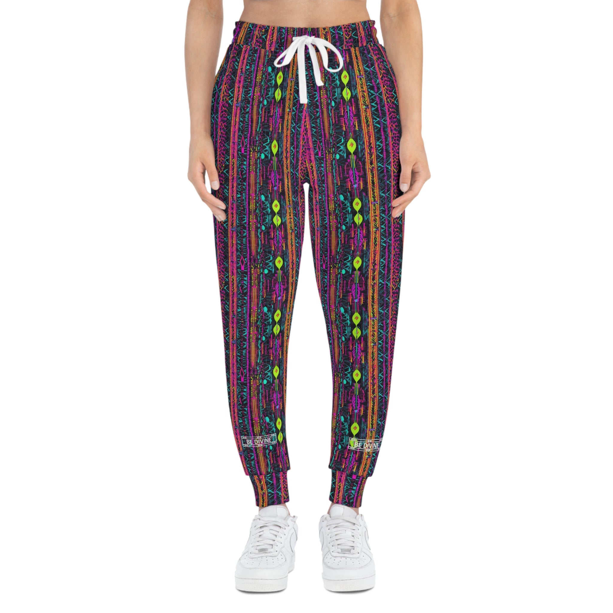 BE DIVINE™ Abstract Neon Unisex Athletic Joggers - by Tabitha Essie