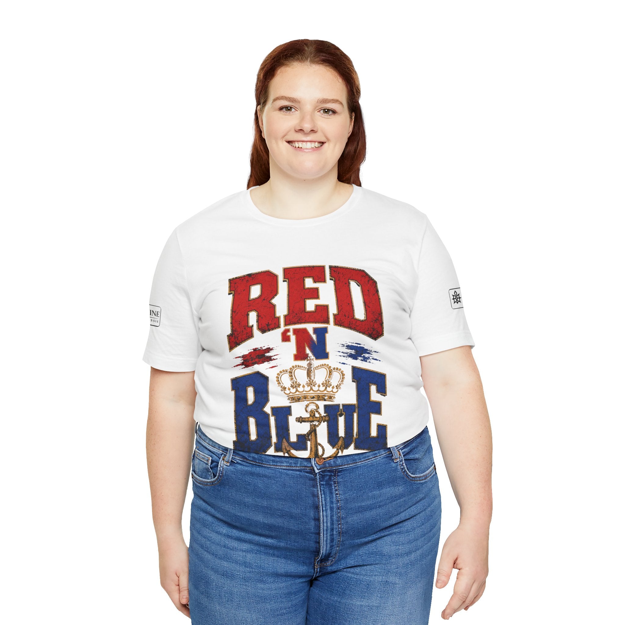 BE DIVINE™ RED 'N BLUE Tee – Crown 'N Anchor Edition