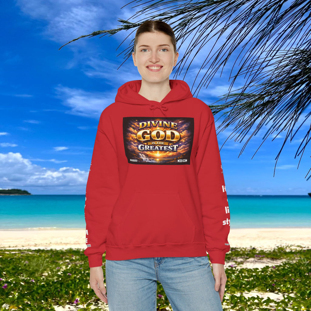 BE DIVINE™ Unisex Heavy Blend Hoodie – Divine God Is the Greatest Faith Statement Sweatshirt