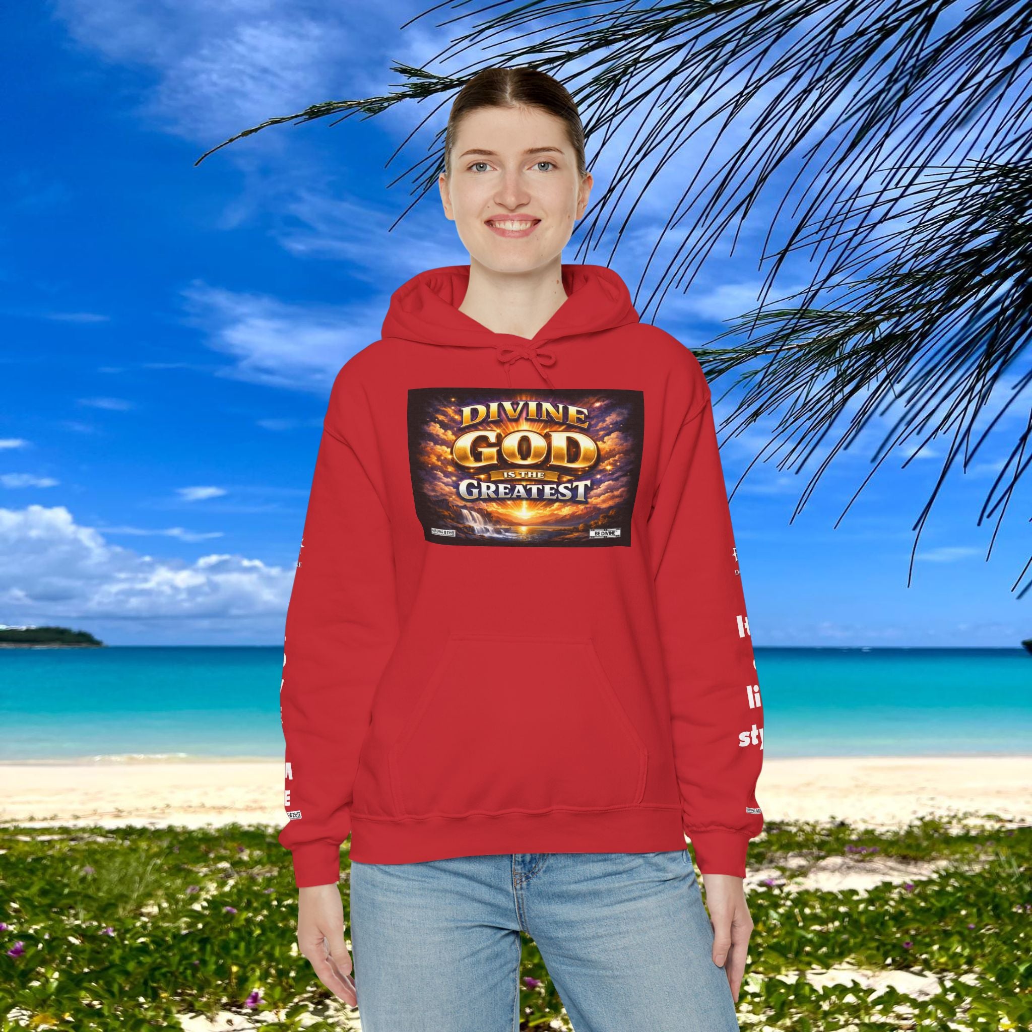 BE DIVINE™ Unisex Heavy Blend Hoodie – Divine God Is the Greatest Faith Statement Sweatshirt