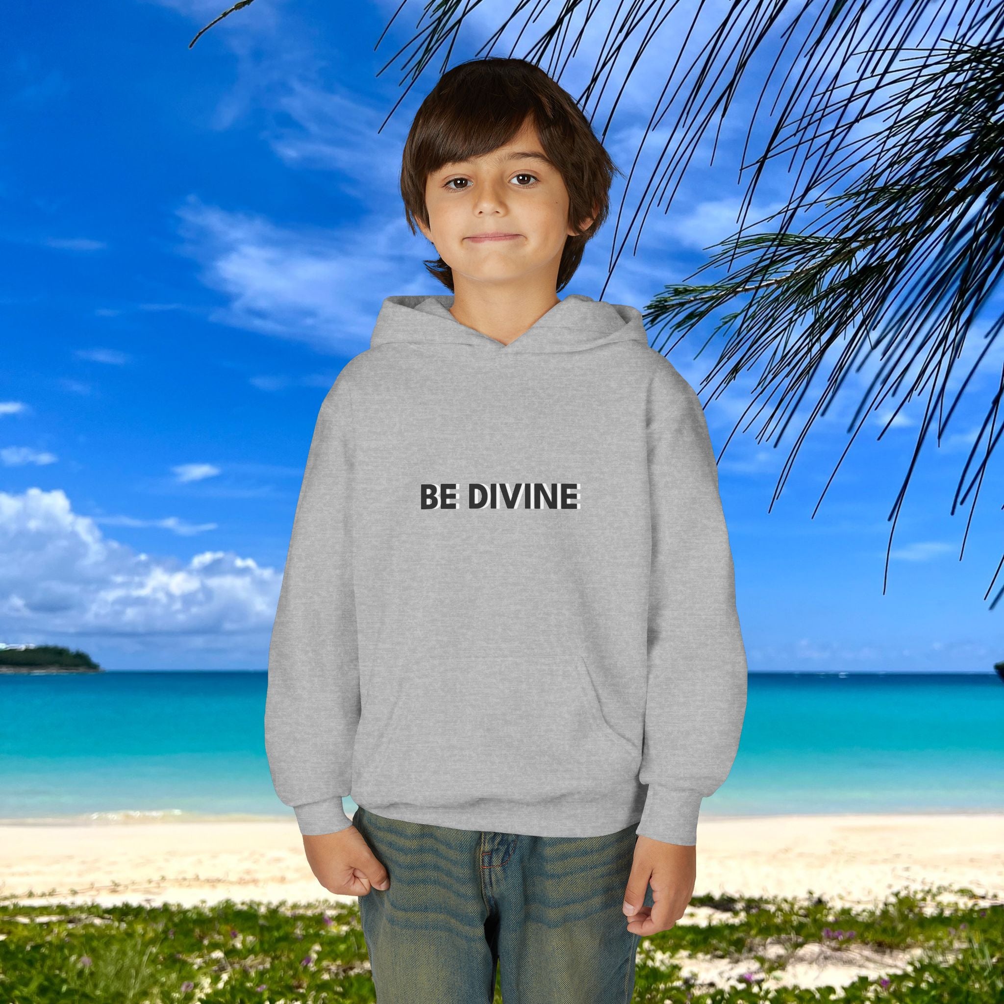 BE DIVINE™ Youth Hoodie – Gender Neutral, Soft Cotton, Inspirational Print (Youth S–XL)