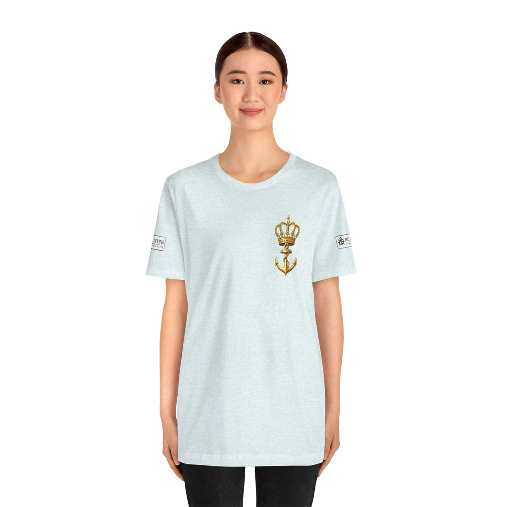 BE DIVINE™ Premium Minimal Crown 'N Anchor Tee – Black & Gold Edition