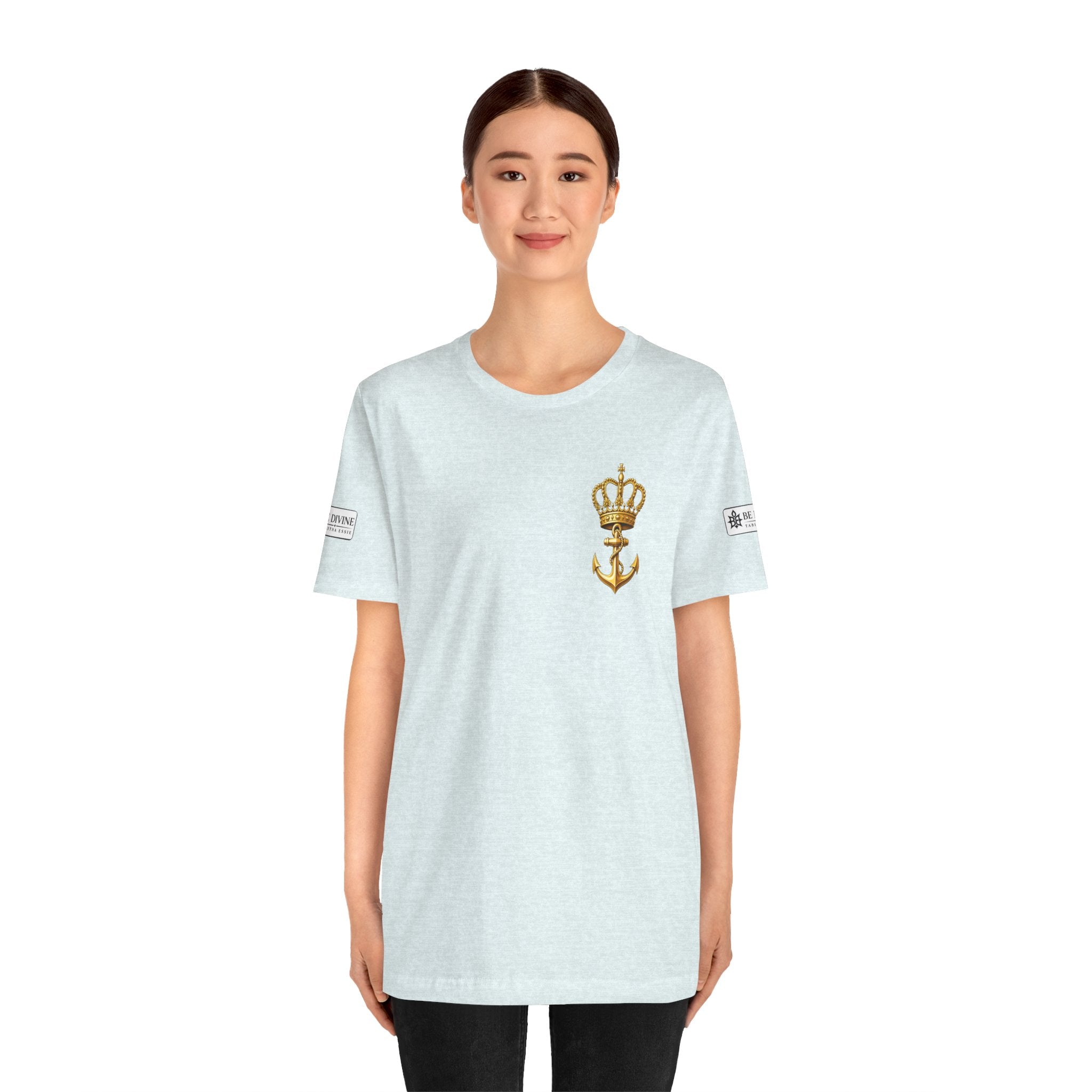 BE DIVINE™ Premium Minimal Crown 'N Anchor Tee – Black & Gold Edition