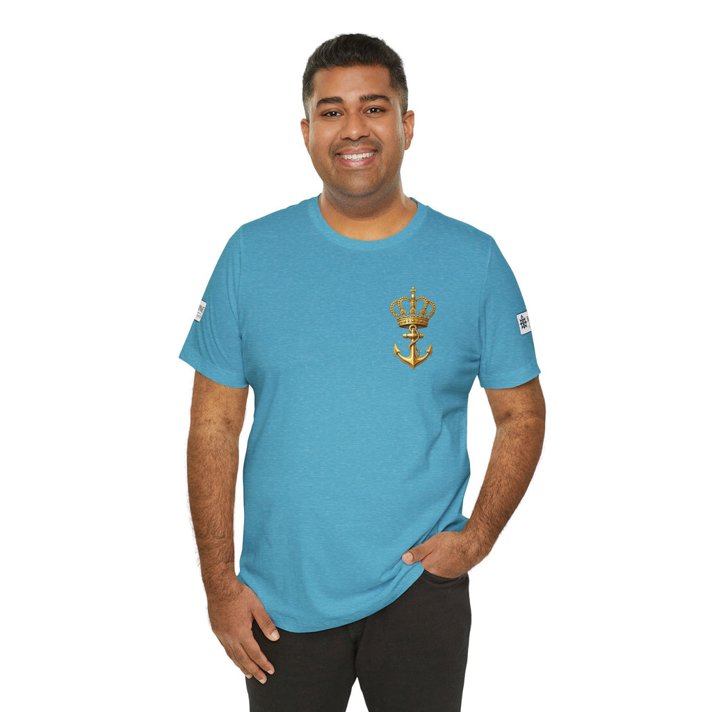 BE DIVINE™ Premium Minimal Crown 'N Anchor Tee – Black & Gold Edition
