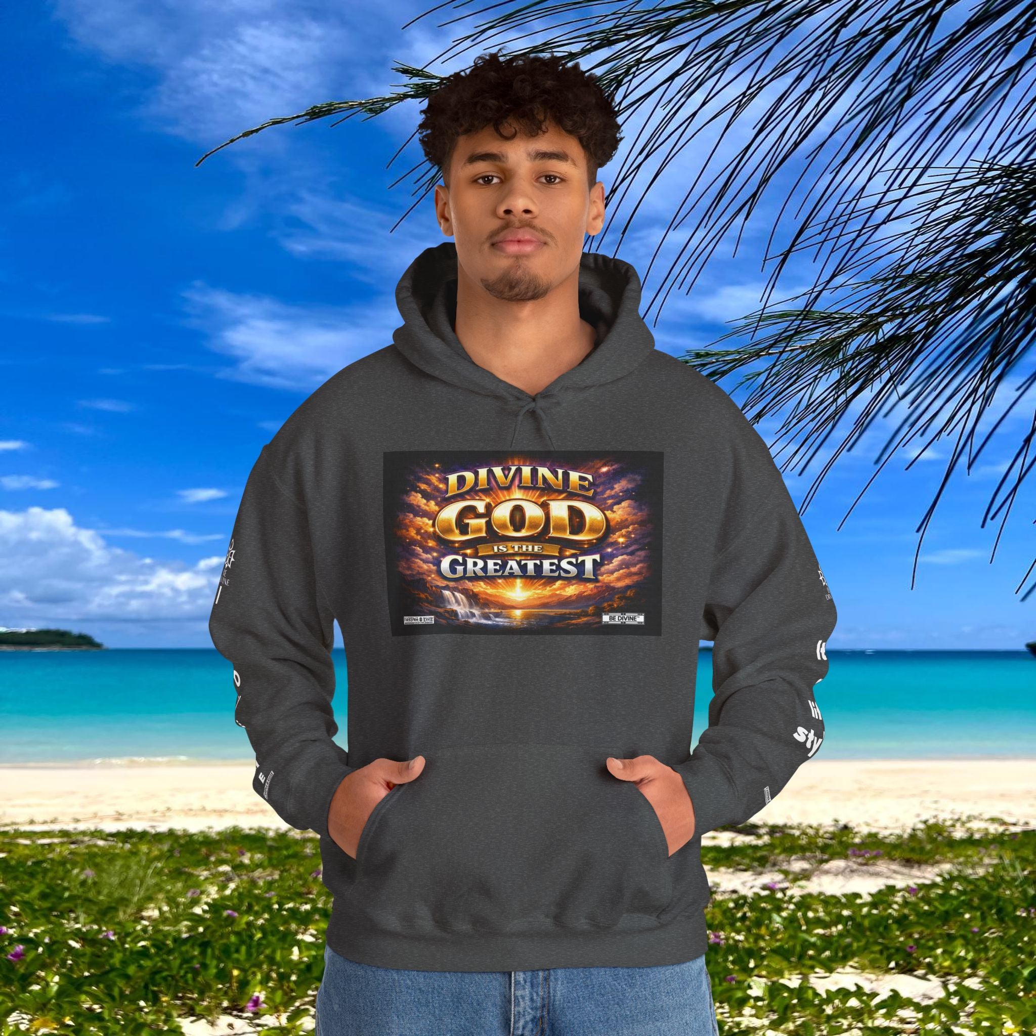 BE DIVINE™ Unisex Heavy Blend Hoodie – Divine God Is the Greatest Faith Statement Sweatshirt