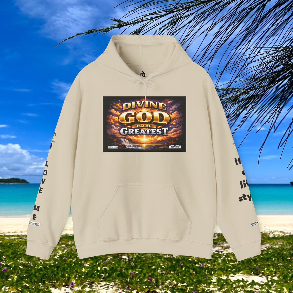 BE DIVINE™ Unisex Heavy Blend Hoodie – Divine God Is the Greatest Faith Statement Sweatshirt