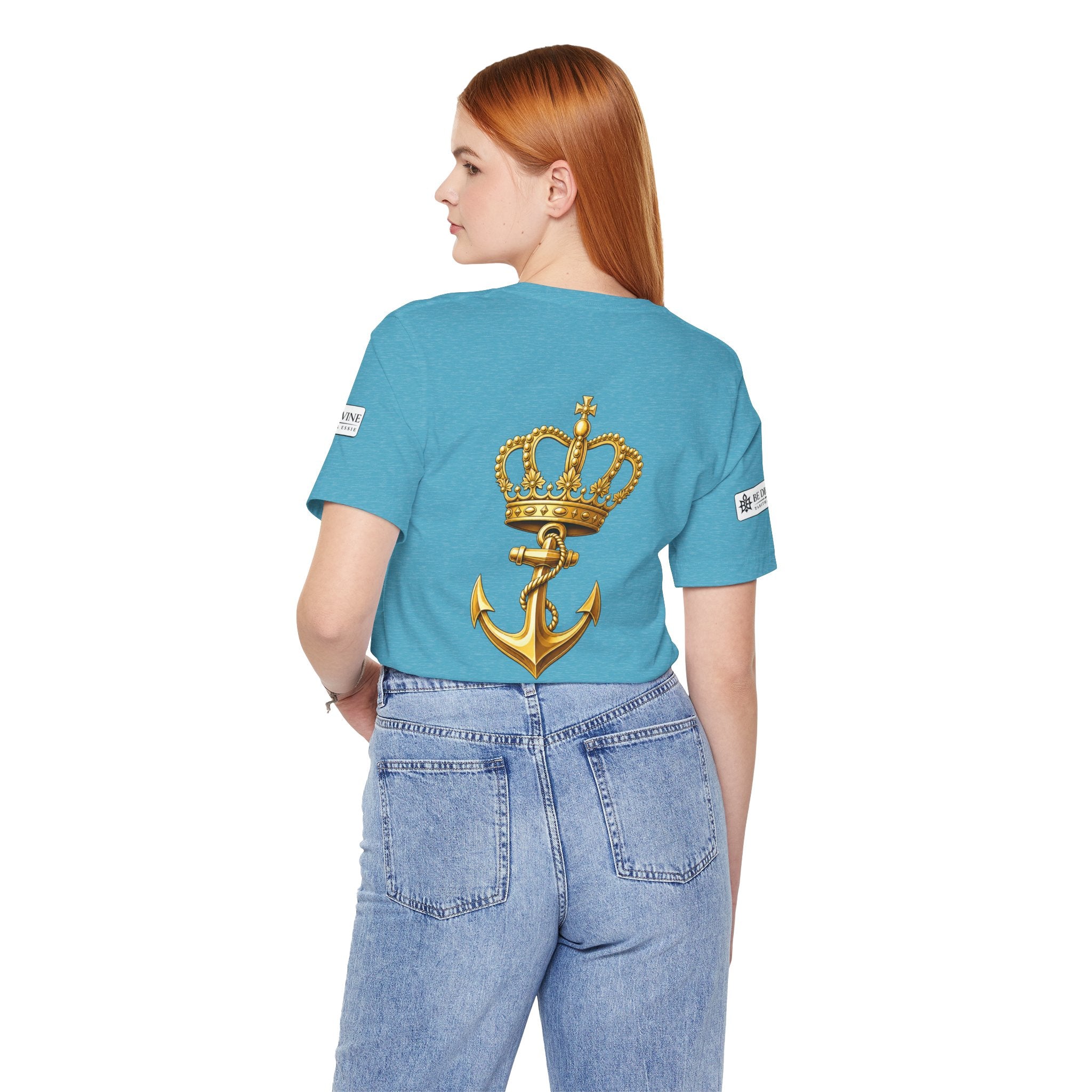 BE DIVINE™ Premium Minimal Crown 'N Anchor Tee – Black & Gold Edition