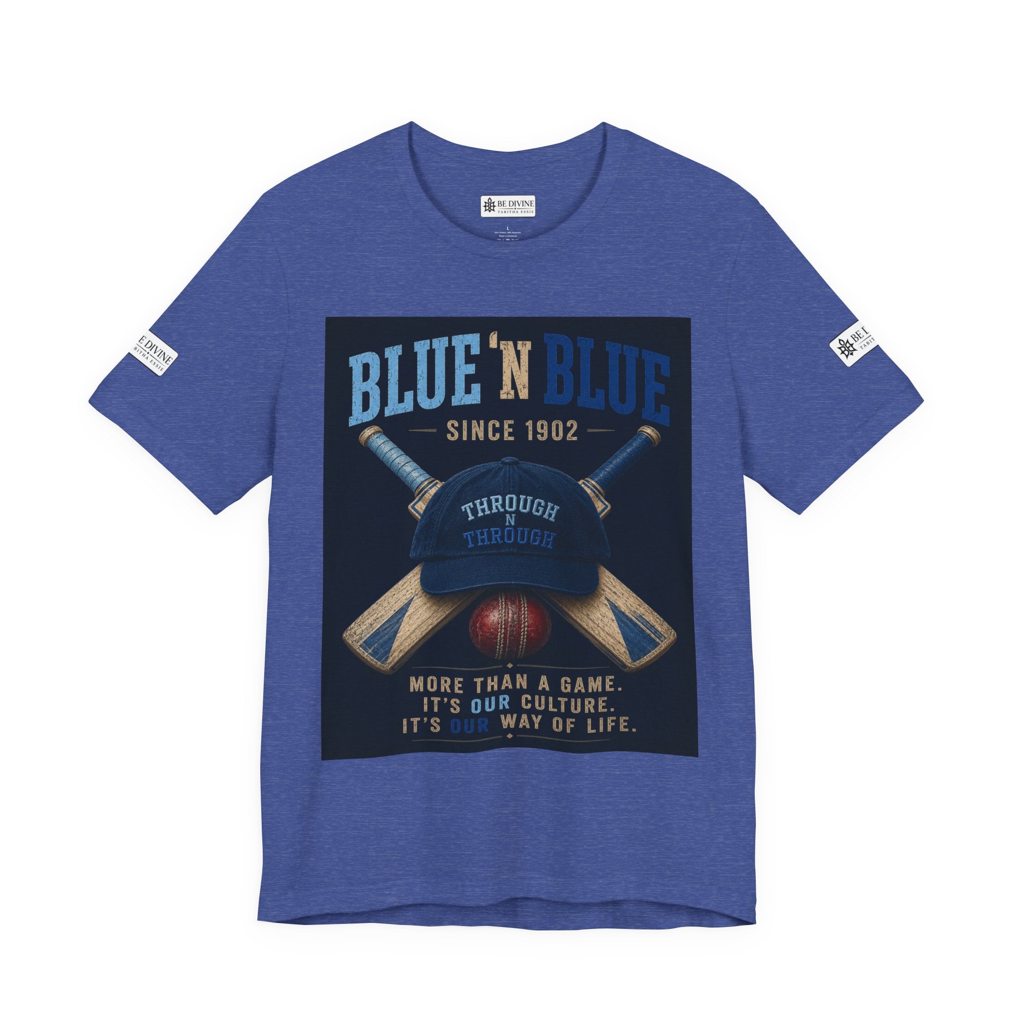 BE DIVINE™ Blue 'N Blue Since 1902 – Through 'N Through Heritage Tee