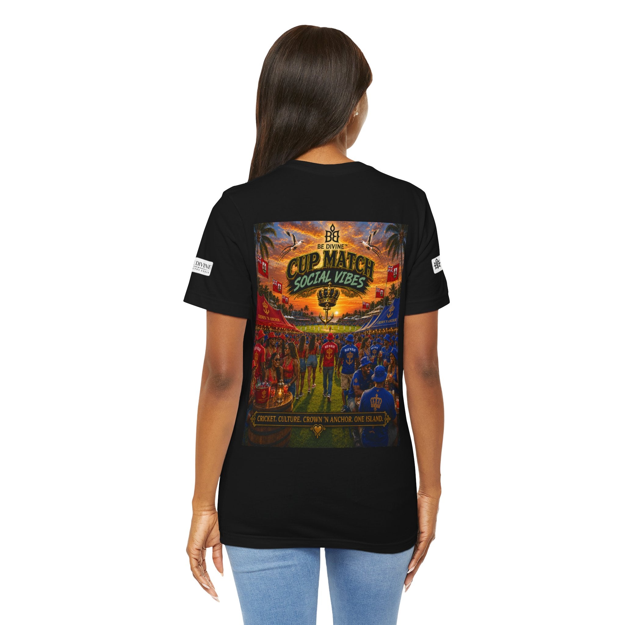 BE DIVINE™ Cup Match Social Vibes Tee – Crown 'N Anchor Edition
