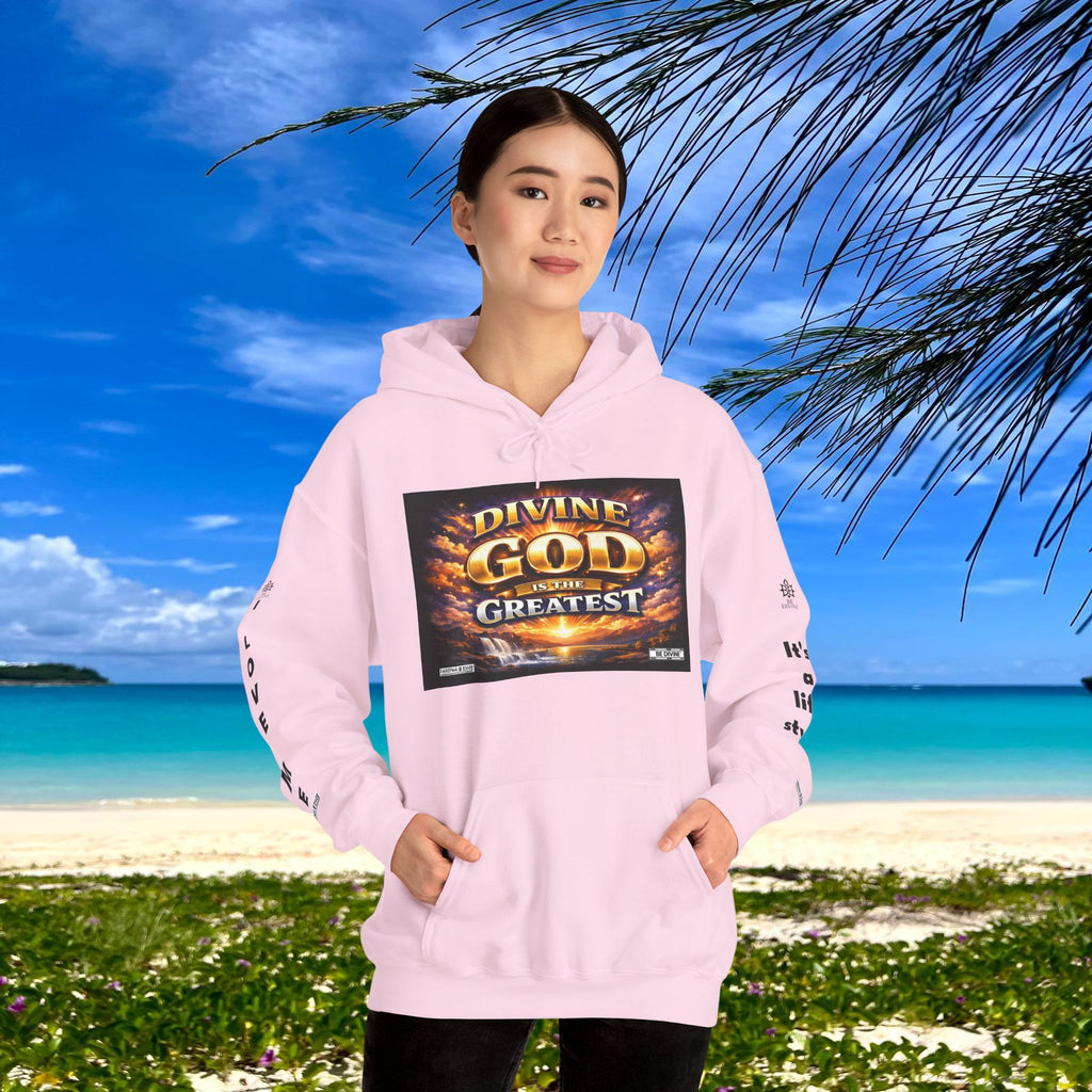BE DIVINE™ Unisex Heavy Blend Hoodie – Divine God Is the Greatest Faith Statement Sweatshirt