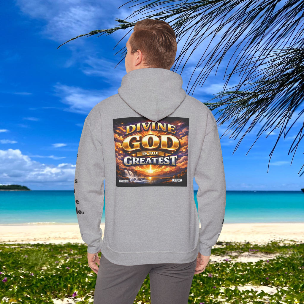 BE DIVINE™ Unisex Heavy Blend Hoodie – Divine God Is the Greatest Faith Statement Sweatshirt