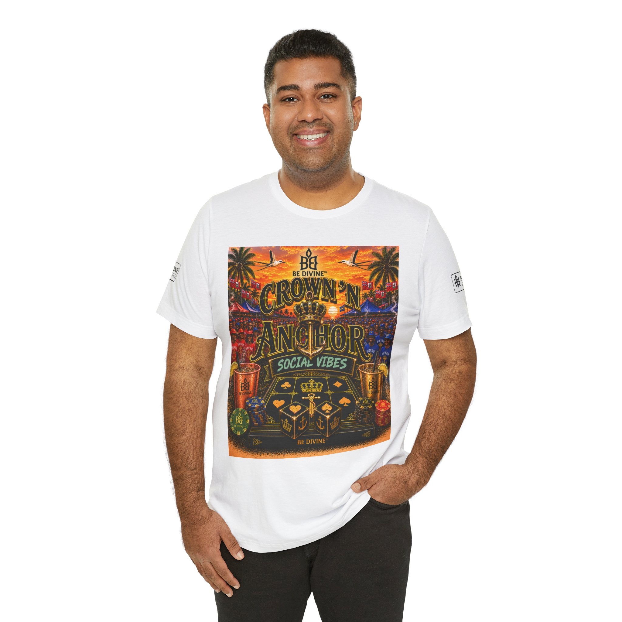 BE DIVINE™ Cup Match Social Vibes Tee – Crown 'N Anchor Edition
