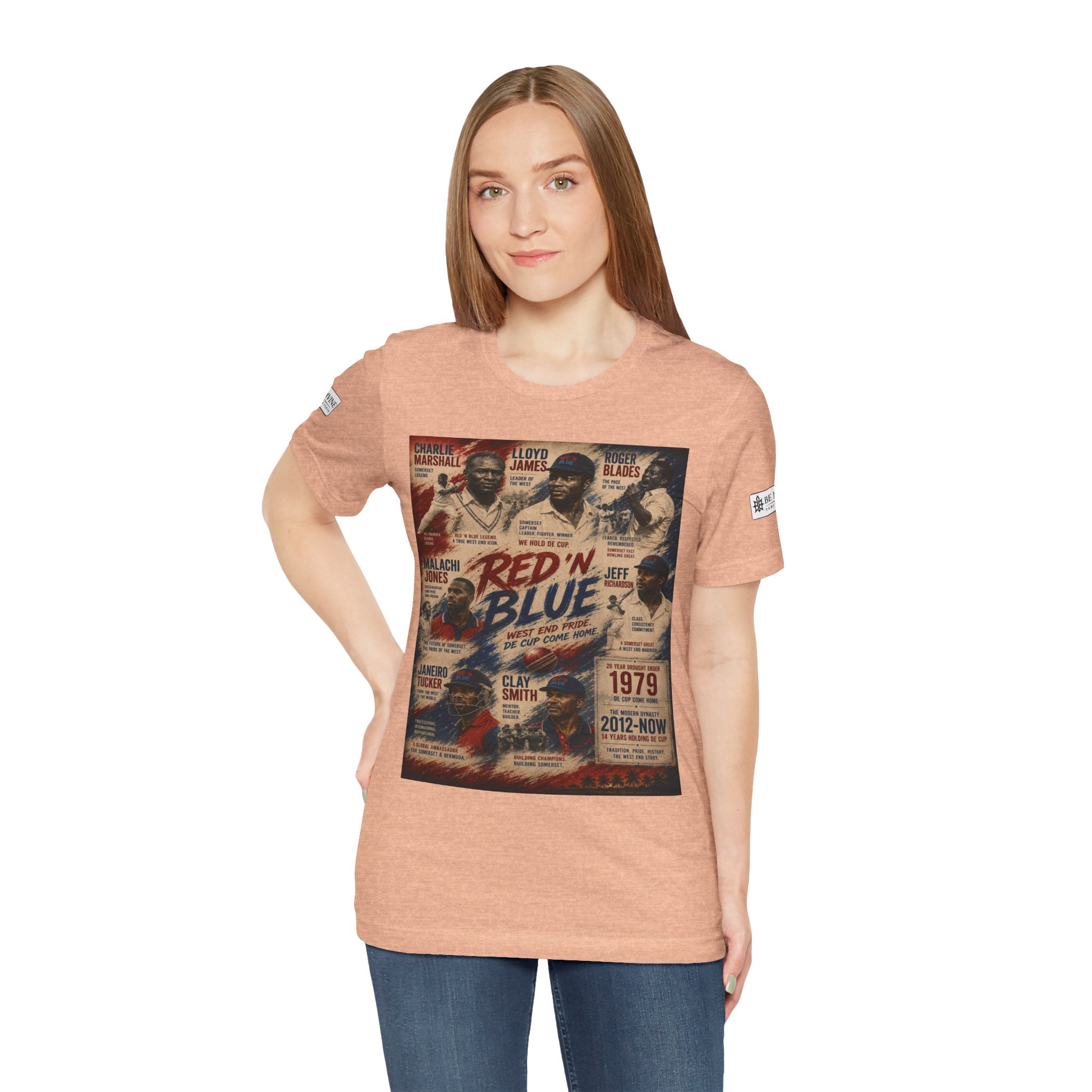 BE DIVINE™ Red ’N Blue Cricket Greats Tee
