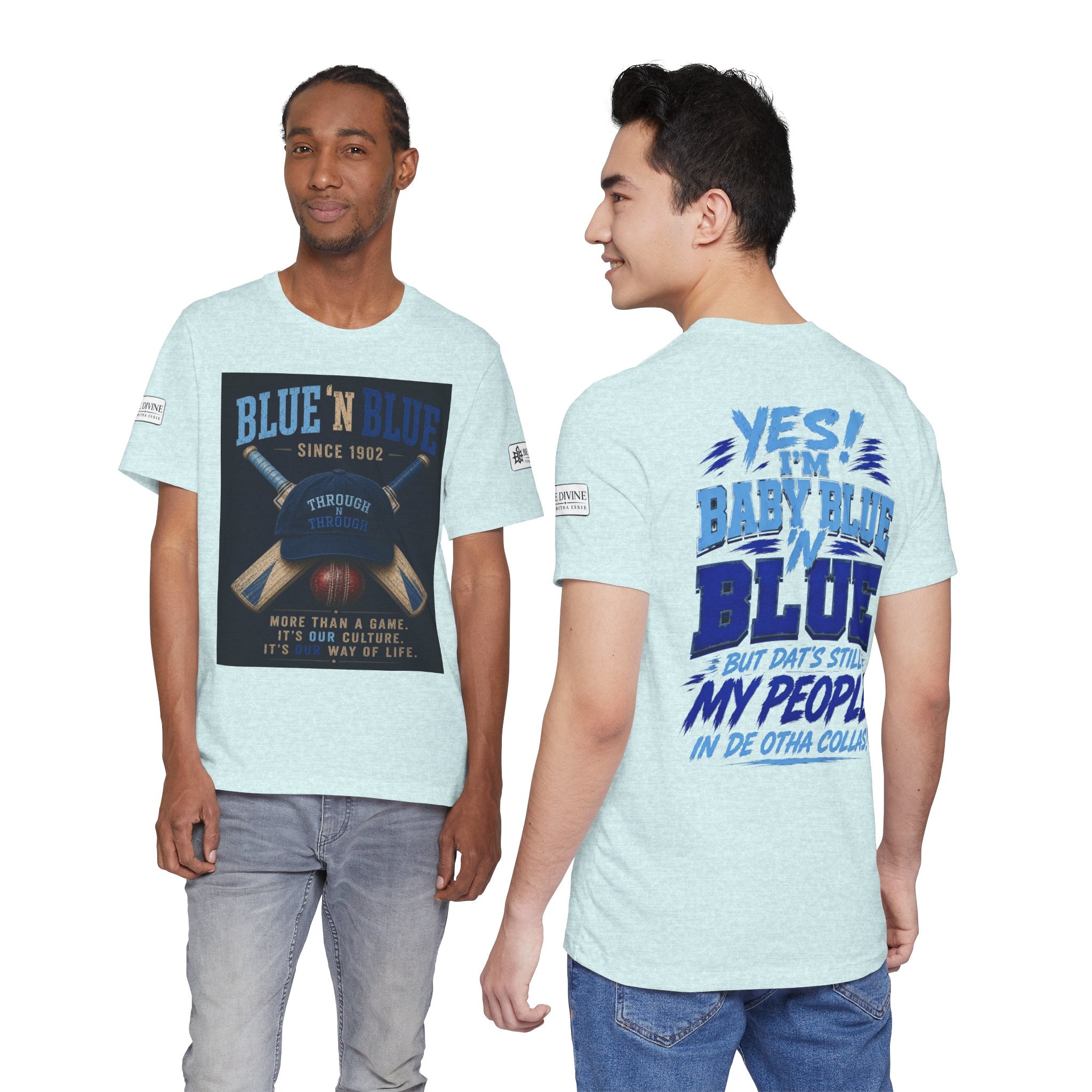 BE DIVINE™ Blue 'N Blue Since 1902 – Through 'N Through Heritage Tee