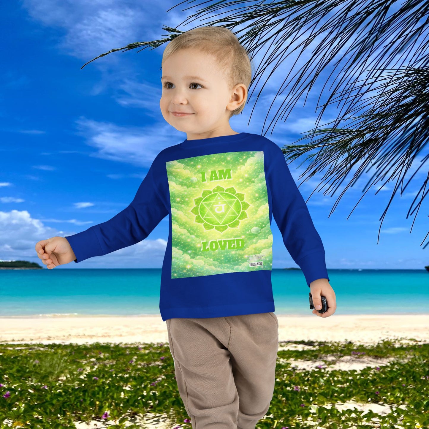 BE DIVINE™ Heart Chakra Toddler Long Sleeve Tee | Love & Compassion Affirmation Shirt