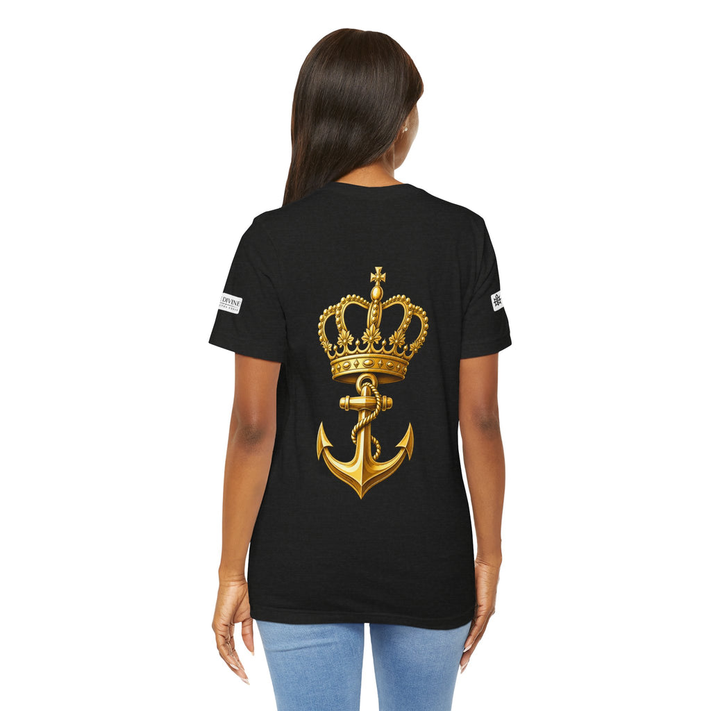 BE DIVINE™ Premium Minimal Crown 'N Anchor Tee – Black & Gold Edition