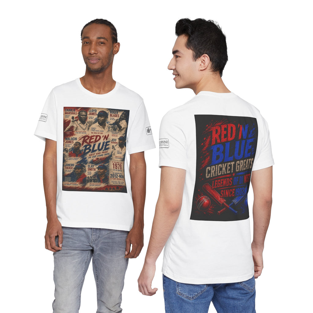BE DIVINE™ Red ’N Blue Cricket Greats Tee