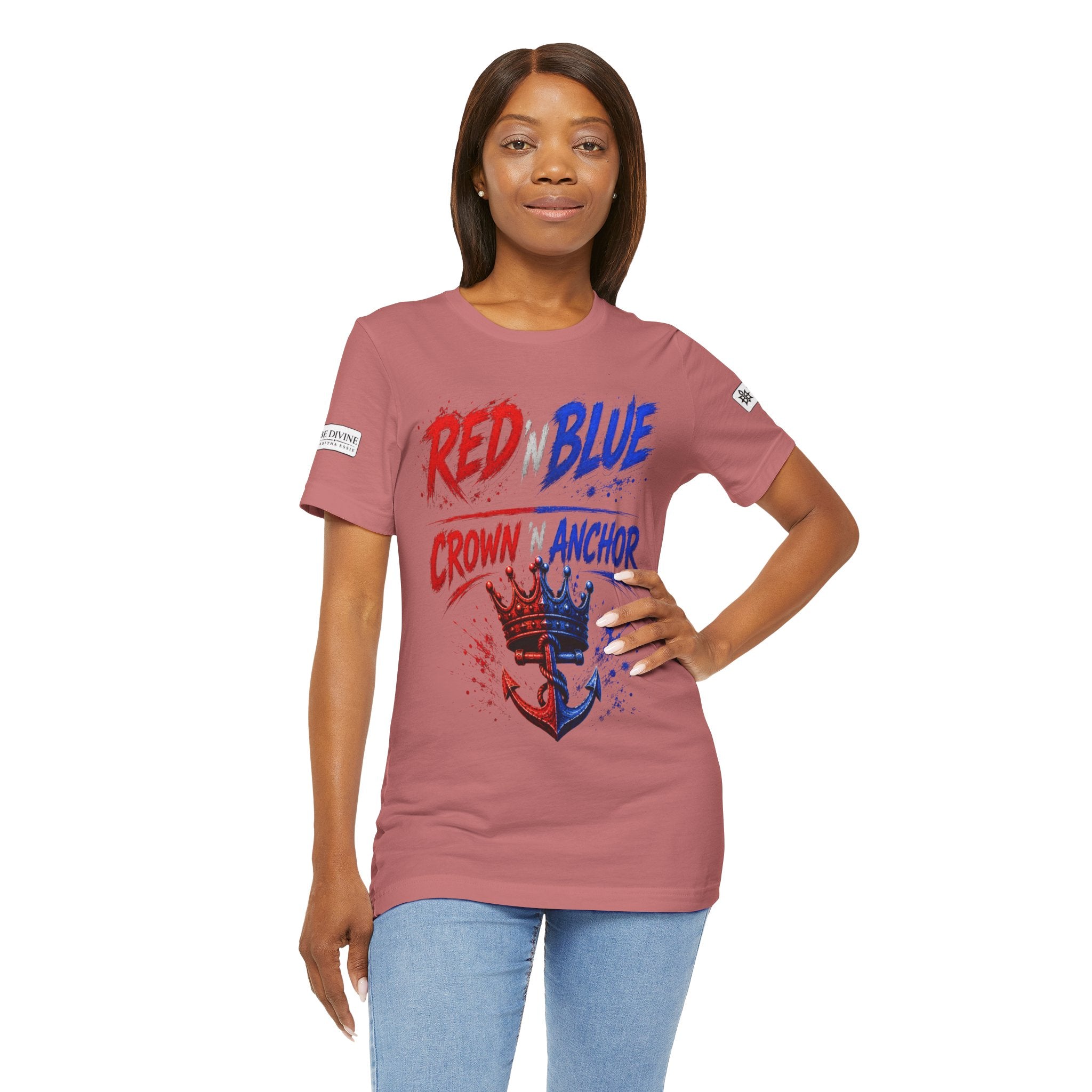 BE DIVINE™ Red ’N Blue Crown ’N Anchor Tee