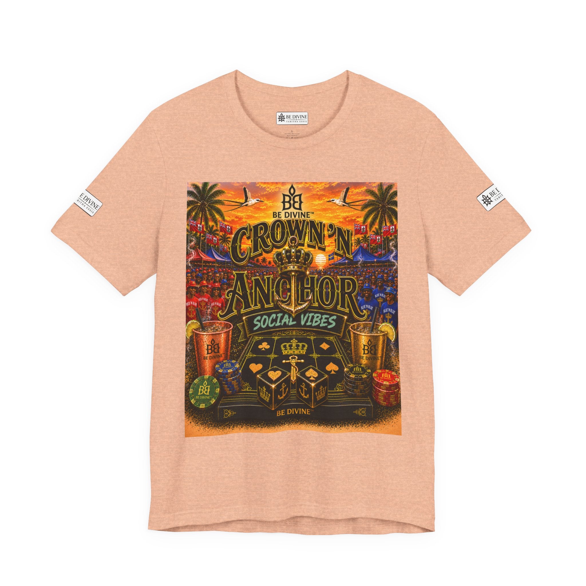 BE DIVINE™ Cup Match Social Vibes Tee – Crown 'N Anchor Edition
