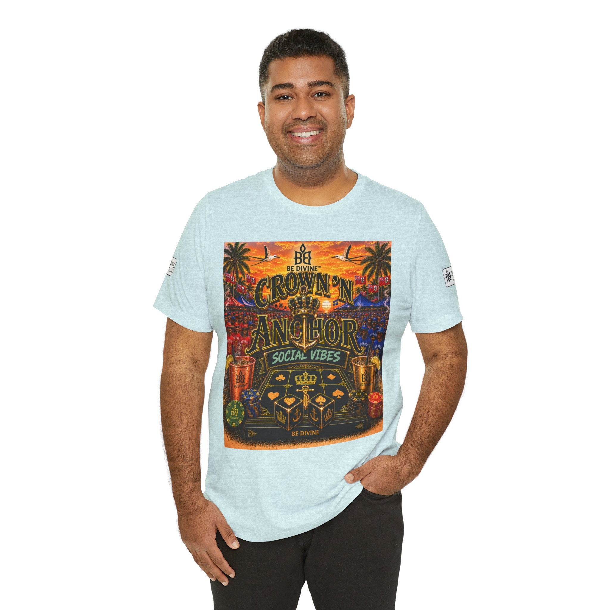 BE DIVINE™ Cup Match Social Vibes Tee – Crown 'N Anchor Edition