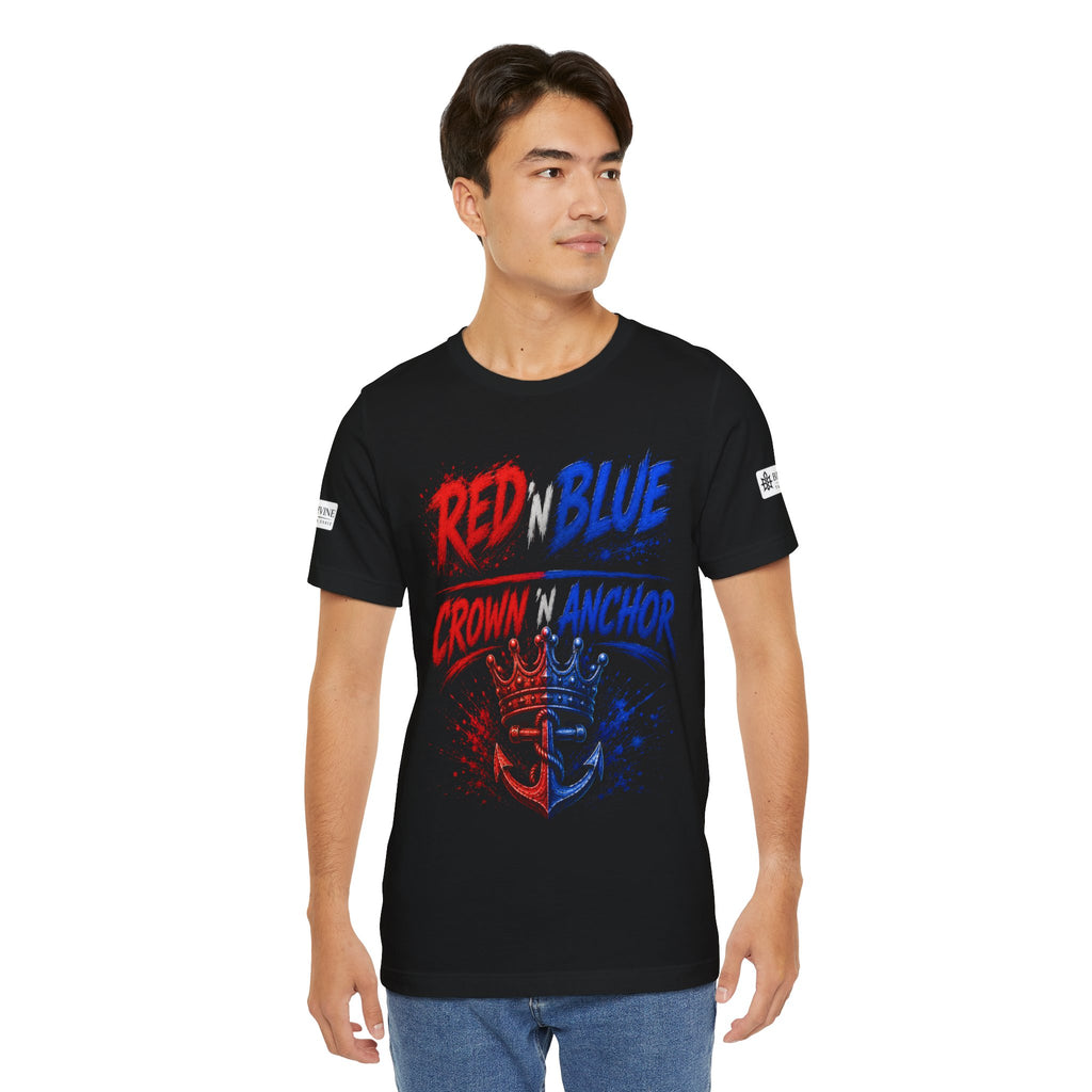 BE DIVINE™ Red ’N Blue Crown ’N Anchor Tee