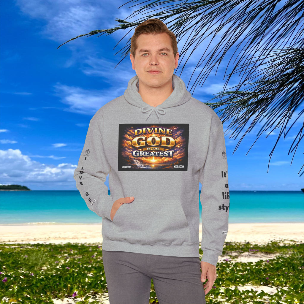 BE DIVINE™ Unisex Heavy Blend Hoodie – Divine God Is the Greatest Faith Statement Sweatshirt