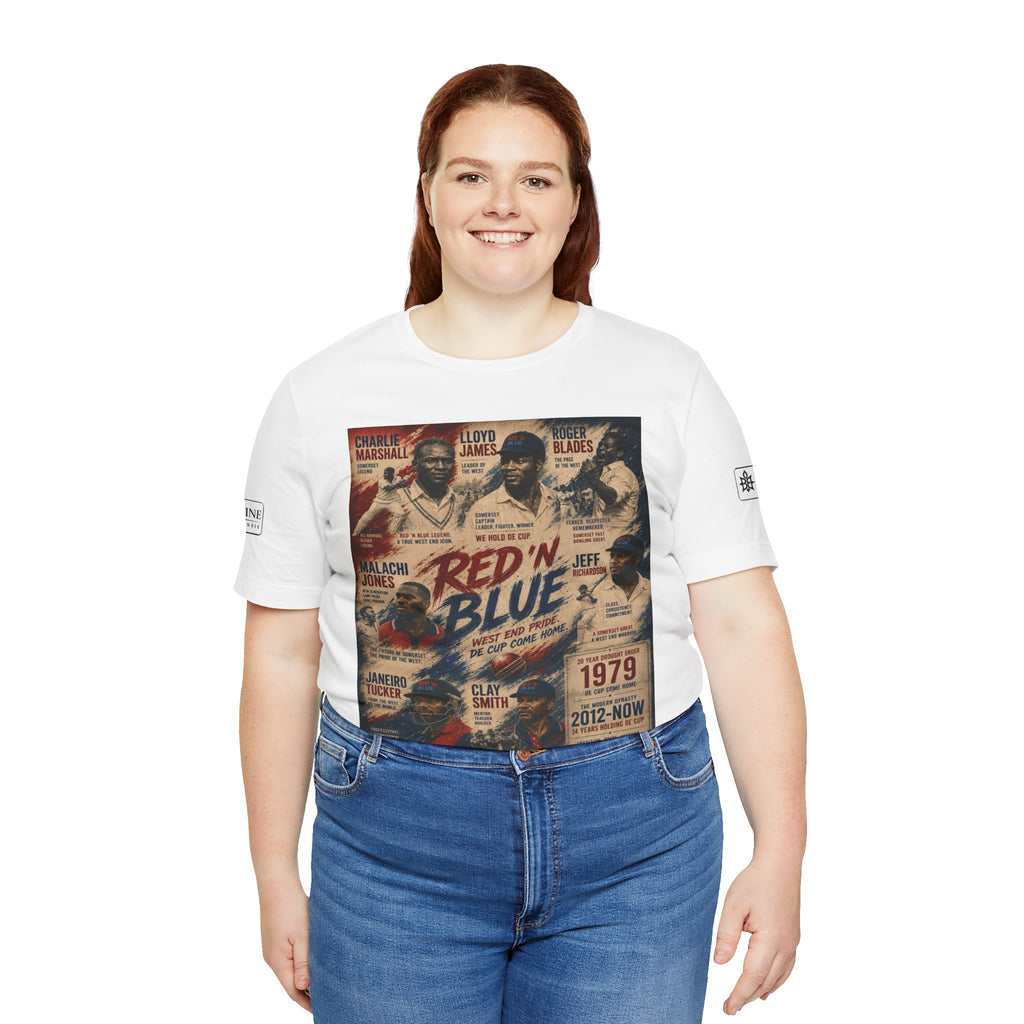 BE DIVINE™ Red ’N Blue Cricket Greats Tee