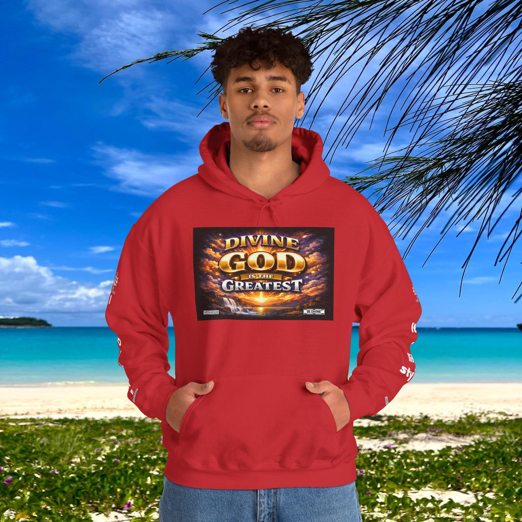 BE DIVINE™ Unisex Heavy Blend Hoodie – Divine God Is the Greatest Faith Statement Sweatshirt