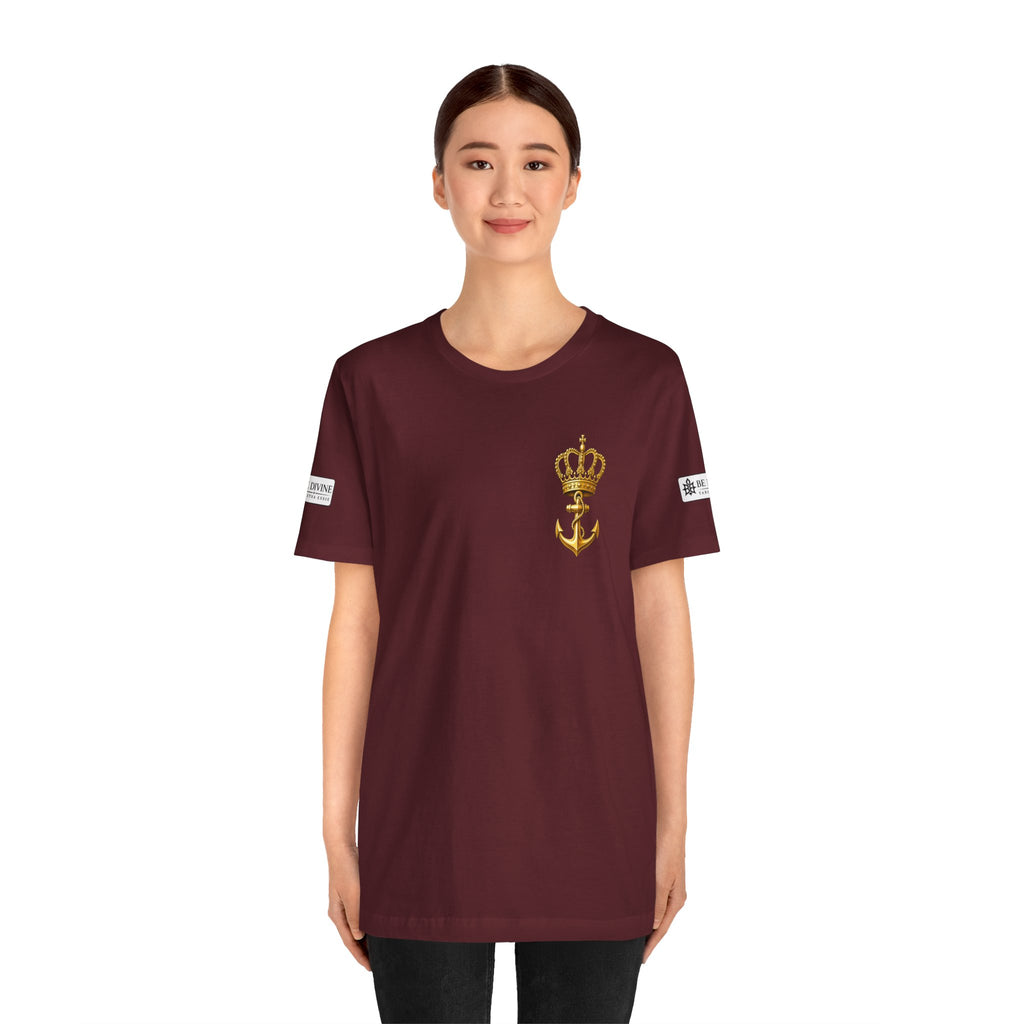 BE DIVINE™ Premium Minimal Crown 'N Anchor Tee – Black & Gold Edition