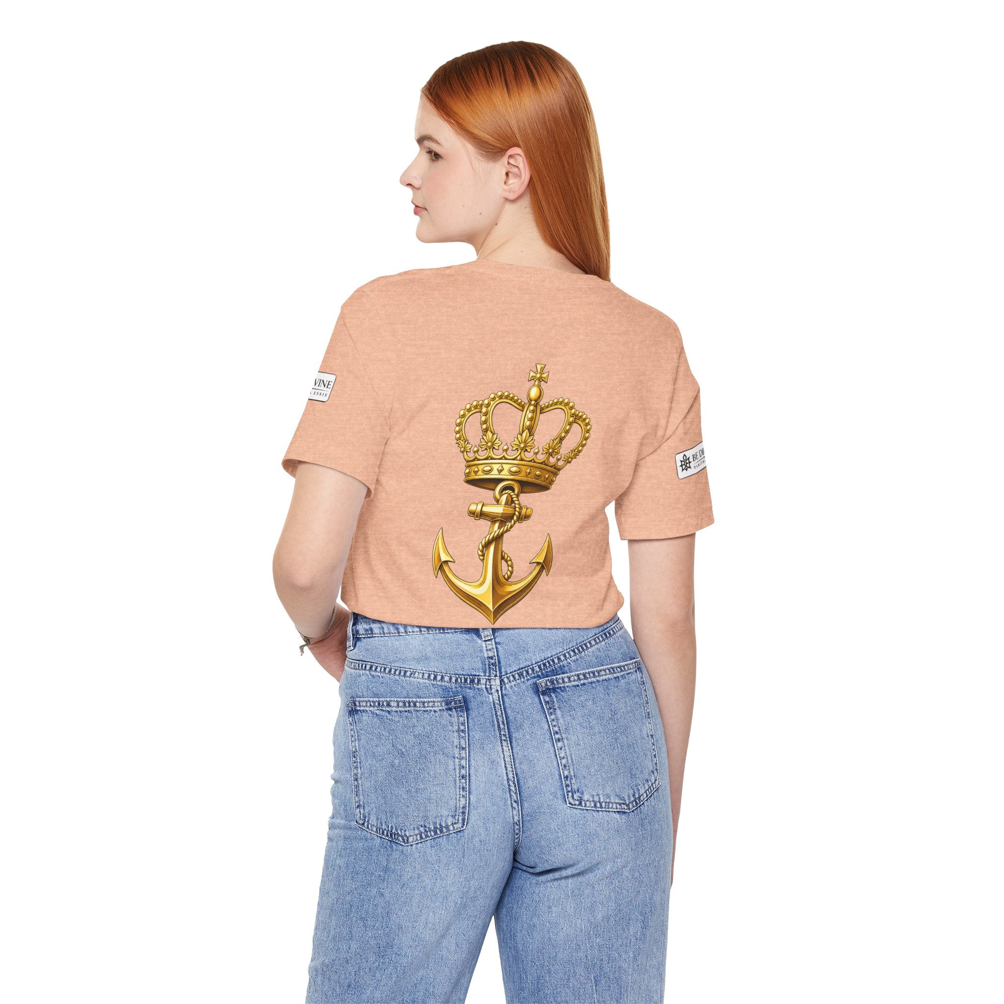 BE DIVINE™ Premium Minimal Crown 'N Anchor Tee – Black & Gold Edition