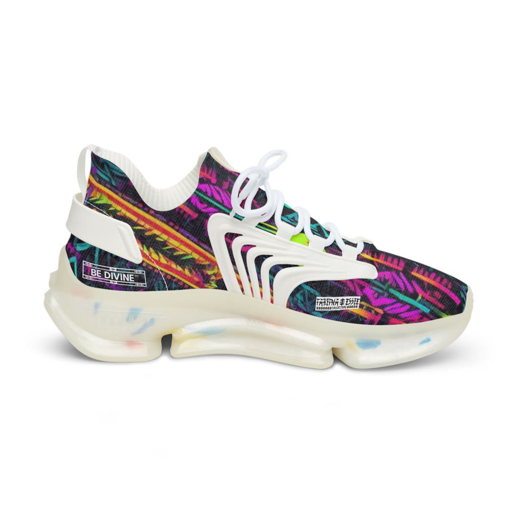 BE DIVINE™ Abstract Neon Men’s Mesh Sneakers - Streetwear Trainers by Tabitha Essie