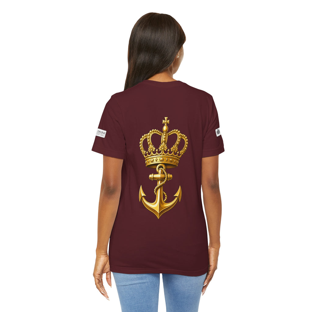 BE DIVINE™ Premium Minimal Crown 'N Anchor Tee – Black & Gold Edition