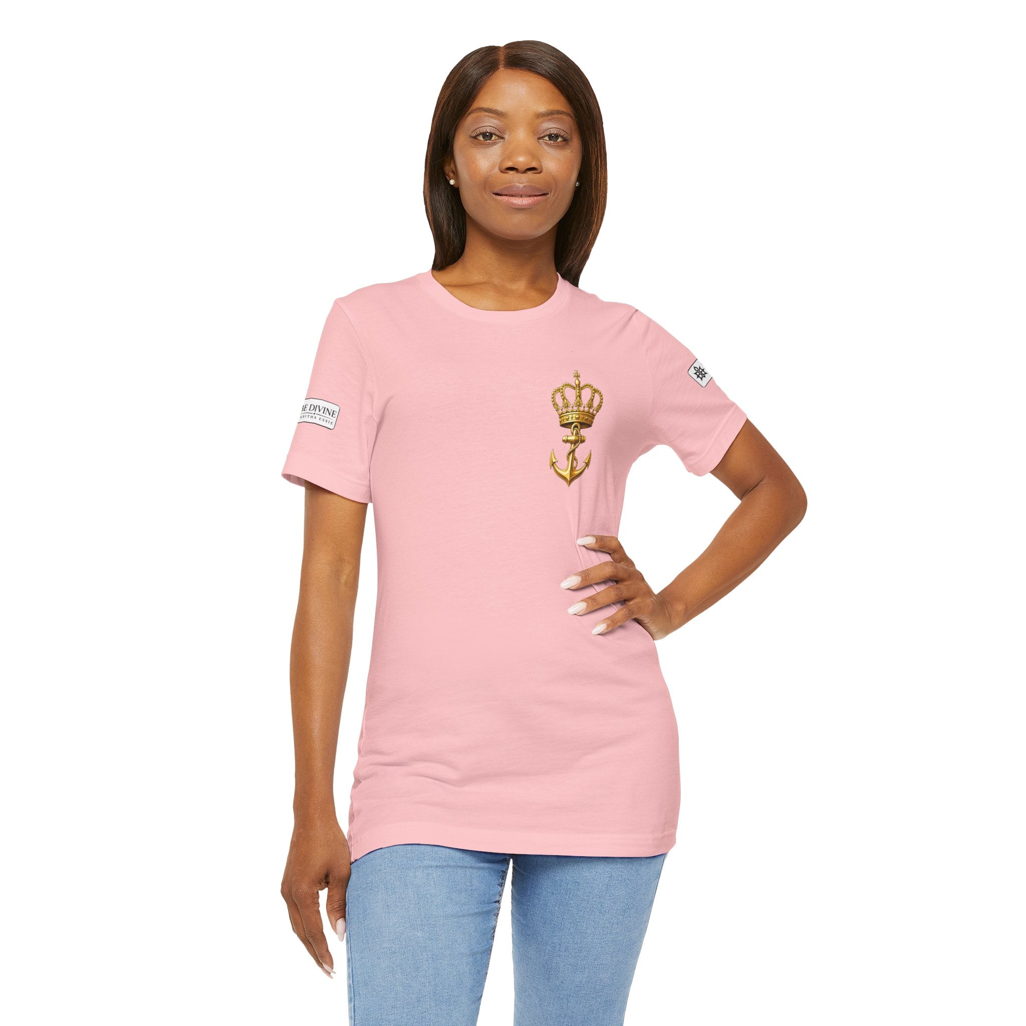 BE DIVINE™ Premium Minimal Crown 'N Anchor Tee – Black & Gold Edition